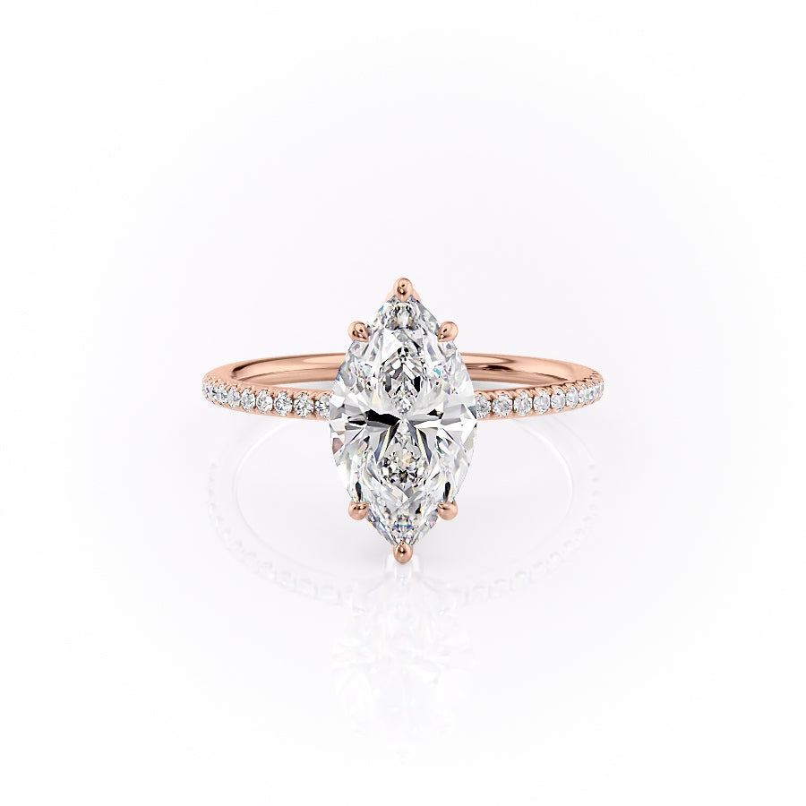 The Pave Lily Set With A 2 Carat Marquise Lab Diamond