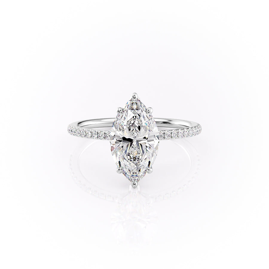 The Pave Lily Set With A 2 Carat Marquise Lab Diamond