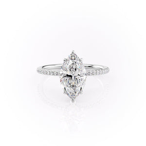 The Pave Lily Set With A 2.5 Carat Marquise Moissanite