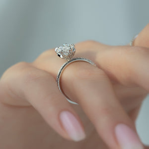 The Pave Lily Set With A Marquise Moissanite