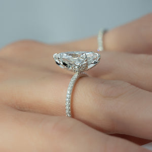 The Pave Lily Set With A 2 Carat Marquise Lab Diamond