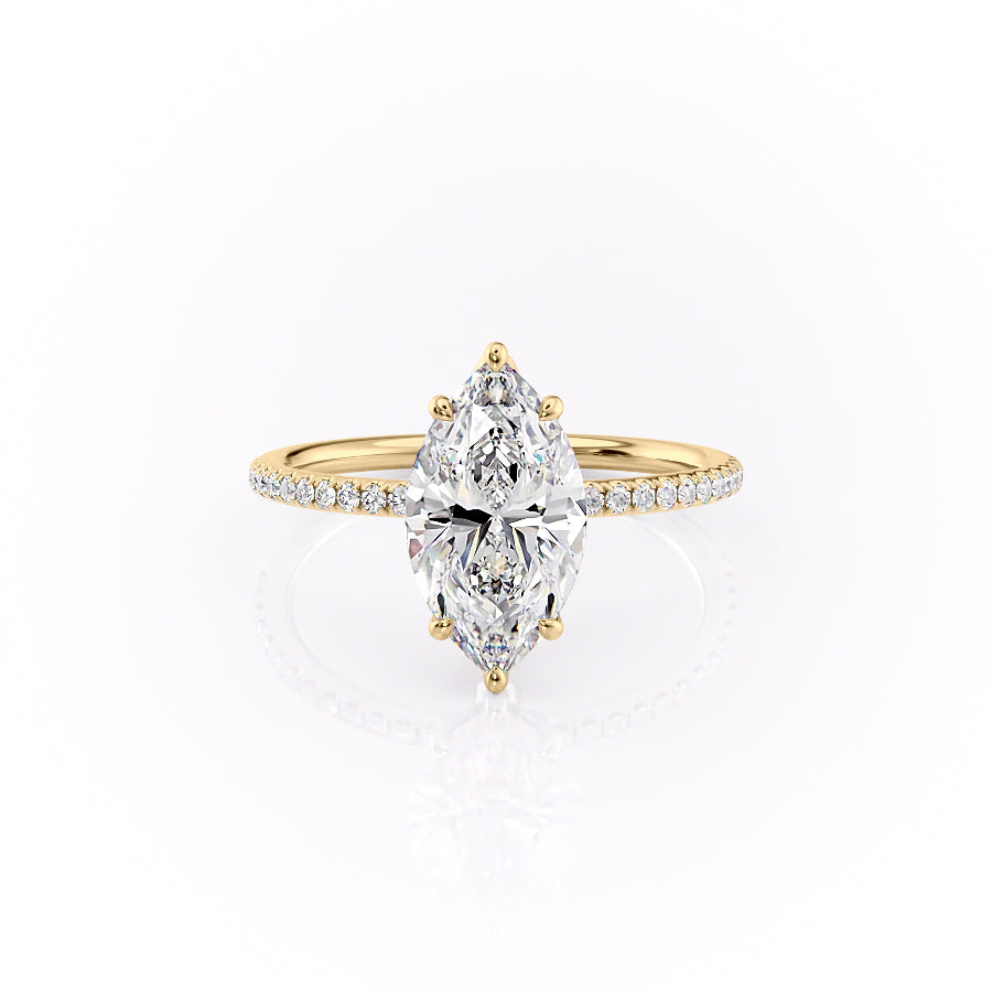 The Pave Lily Set With A 3 Carat Marquise Lab Diamond