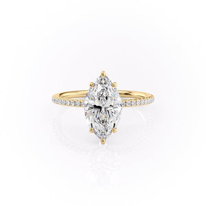 The Pave Lily Set With A 2 Carat Marquise Lab Diamond