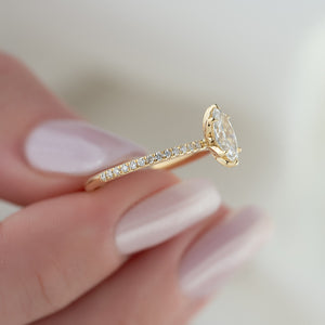 The Pave Lily Set With A 2.5 Carat Marquise Lab Diamond