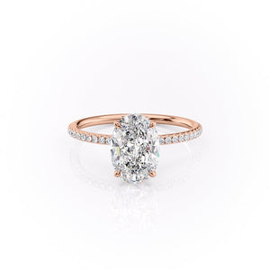 The Pave Lily Set With A 2.5 Carat Oval Moissanite