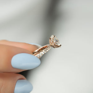 The Pave Lily Set With A 3 Carat Oval Lab Diamond