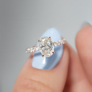 The Pave Lily Set With A 3 Carat Oval Lab Diamond