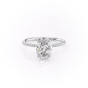The Pave Lily Set With A 2 Carat Oval Lab Diamond