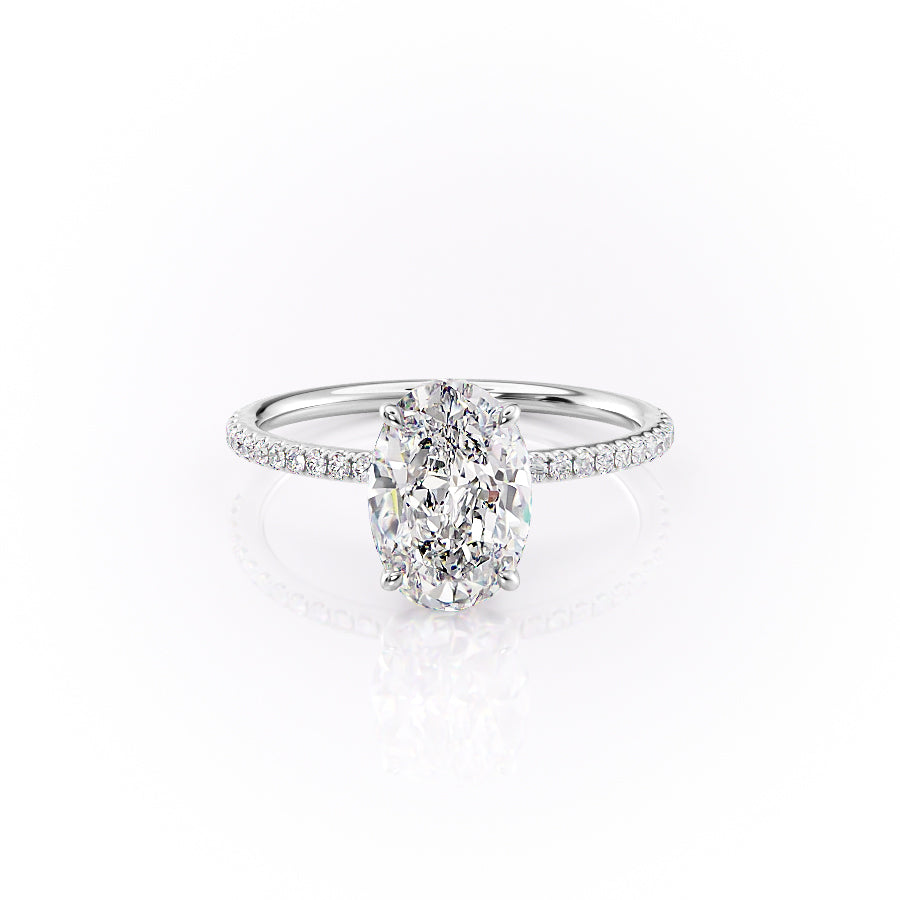 The Pave Lily Set With A 2.5 Carat Oval Lab Diamond
