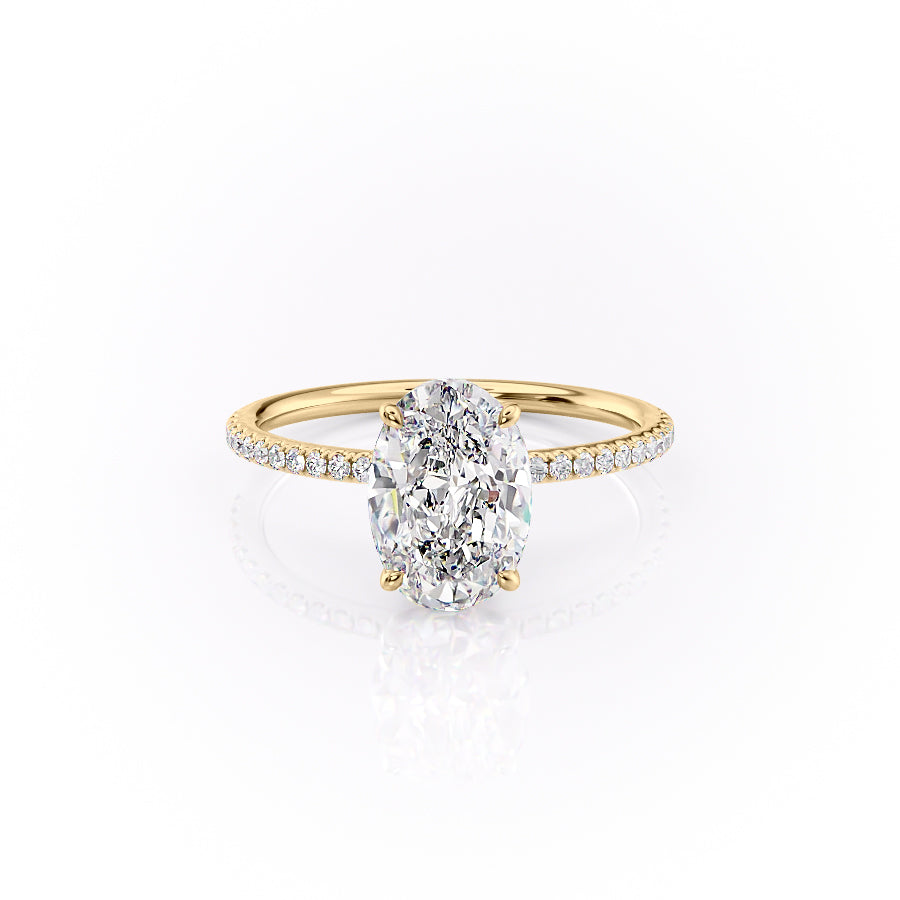 The Pave Lily Set With A 2.5 Carat Oval Lab Diamond