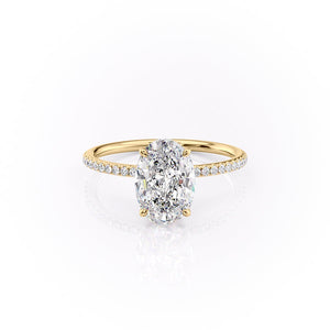 The Pave Lily Set With A 2 Carat Oval Lab Diamond