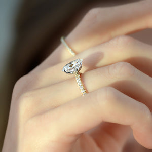 The Pave Lily Set With A 2.5 Carat Oval Lab Diamond