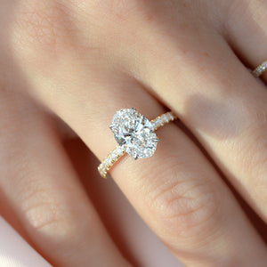 The Pave Lily Set With A 2.5 Carat Oval Lab Diamond