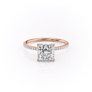 The Pave Lily Set With A 2.5 Carat Princess Lab Diamond