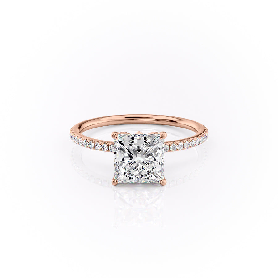 The Pave Lily Set With A 1 Carat Princess Lab Diamond