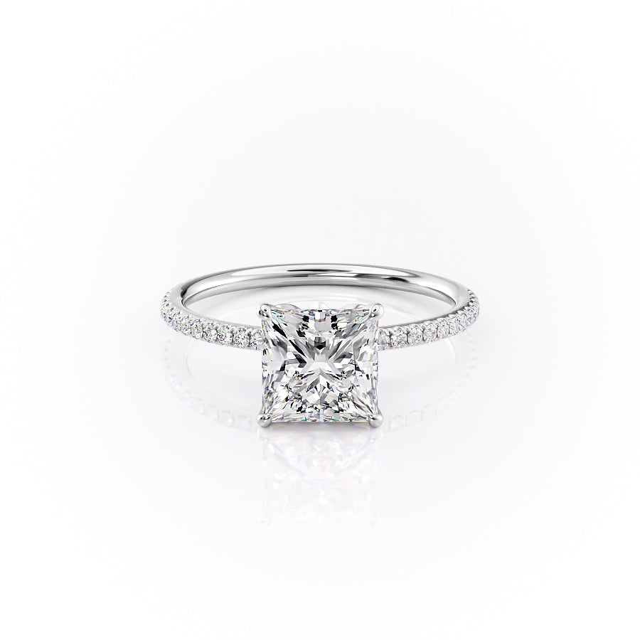 The Pave Lily Set With A 1 Carat Princess Lab Diamond