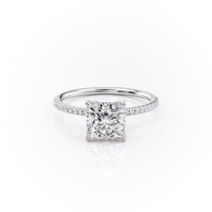 The Pave Lily Set With A 2.5 Carat Princess Moissanite