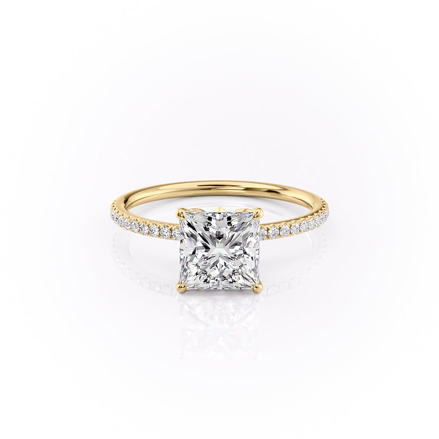 The Pave Lily Set With A 3.5 Carat Princess Moissanite