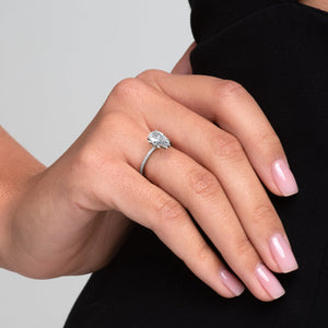 The Pave Lily Set With A 4.5 Carat Pear Moissanite