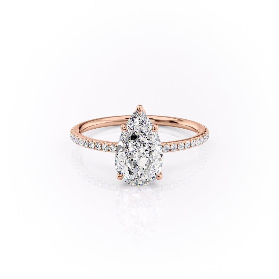 The Pave Lily Set With A 4.5 Carat Pear Moissanite