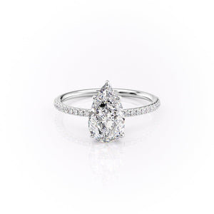 The Pave Lily Set With A 2.5 Carat Pear Lab Diamond