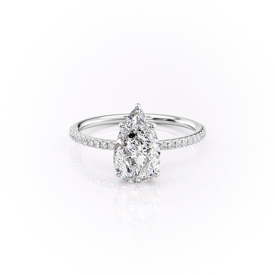 The Pave Lily Set With A 1.5 Carat Pear Moissanite