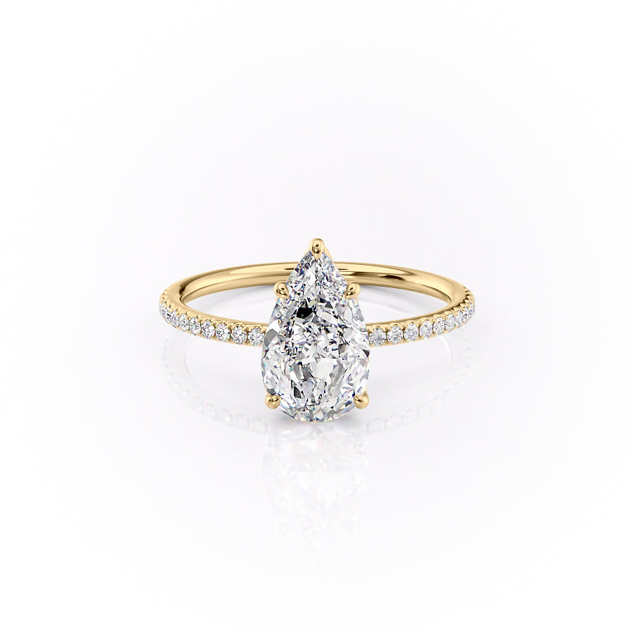 The Pave Lily Set With A 3 Carat Pear Lab Diamond