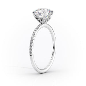 The Pave Lily Set With A 2.5 Carat Cushion Moissanite