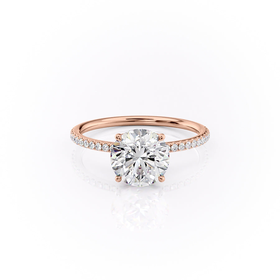 The Pave Lily Set With A 2.5 Carat Round Moissanite