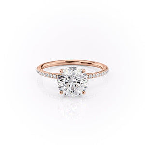 The Pave Lily Set With A 4.5 Carat Round Moissanite