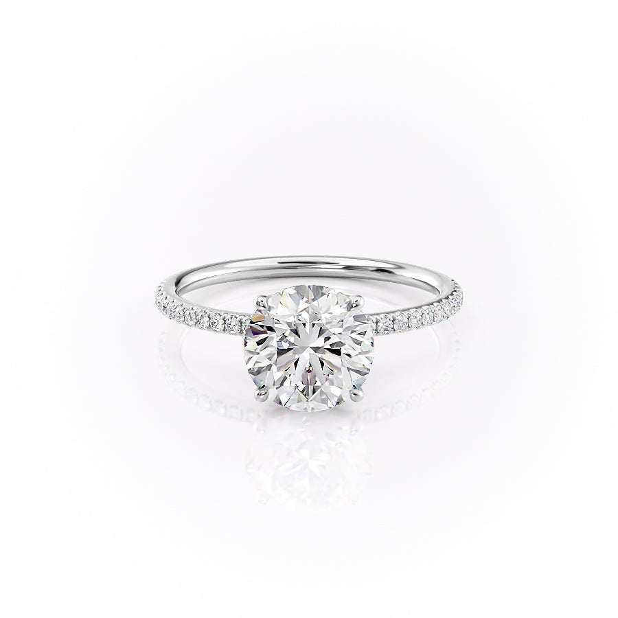 The Pave Lily Set With A 4.5 Carat Round Moissanite