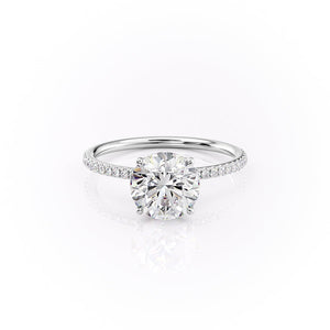 The Pave Lily Set With A 1.5 Carat Round Moissanite