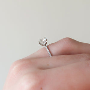 The Pave Lily Set With A Round Moissanite