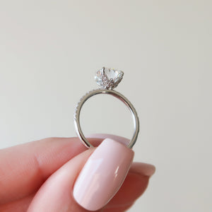 The Pave Lily Set With A 2 Carat Round Lab Diamond