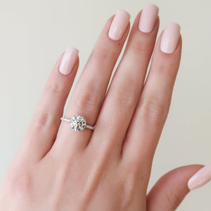 The Pave Lily Set With A Round Moissanite