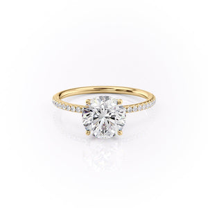 The Pave Lily Set With A 1 Carat Round Lab Diamond