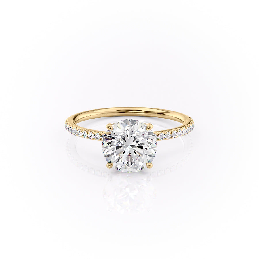 The Pave Lily Set With A 2.5 Carat Round Moissanite