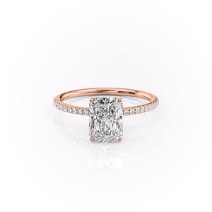 The Pave Lily Set With A 2.5 Carat Radiant Moissanite