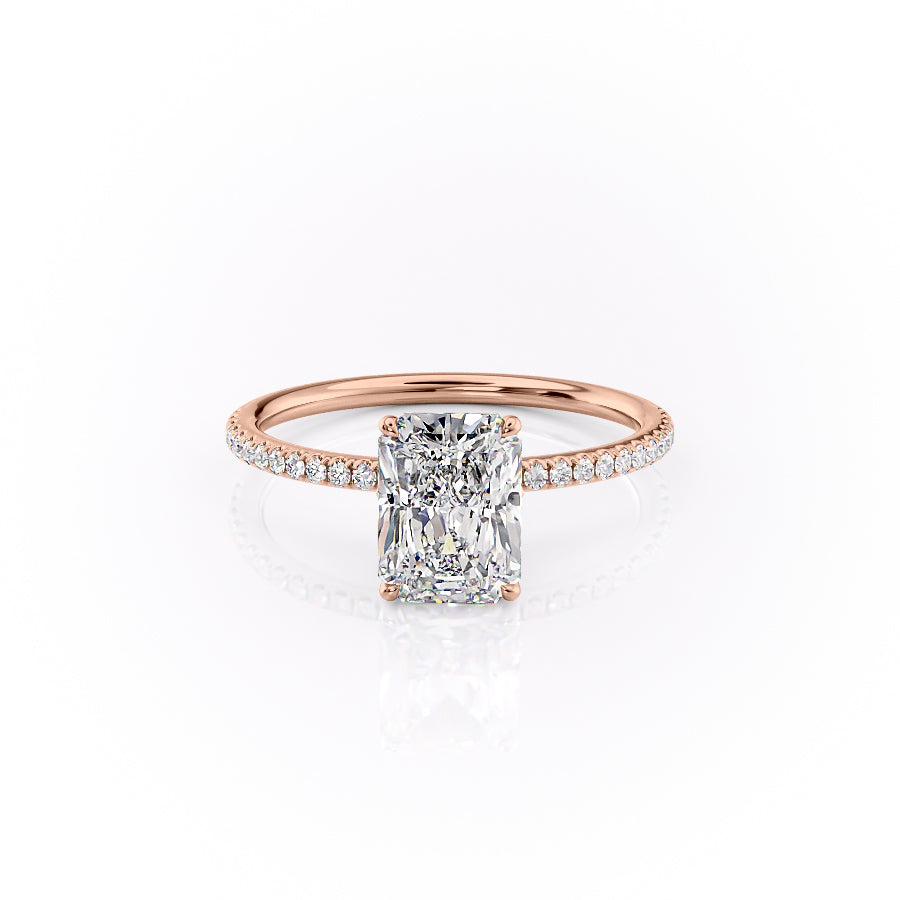 The Pave Lily Set With A 4.5 Carat Radiant Moissanite