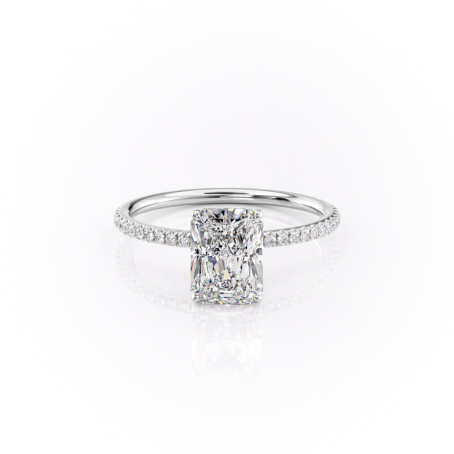 The Pave Lily Set With A 4.5 Carat Radiant Moissanite