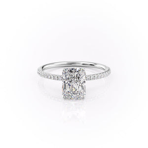 The Pave Lily Set With A 2.5 Carat Radiant Lab Diamond