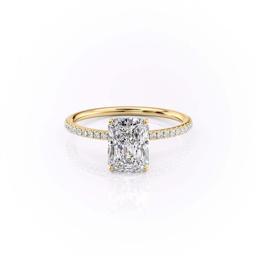 The Pave Lily Set With A 1.5 Carat Radiant Lab Diamond