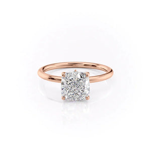 The Luna Set With A 1.5 Carat Cushion Lab Diamond