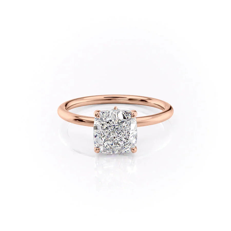 The Luna Set With A 2.5 Carat Cushion Lab Diamond