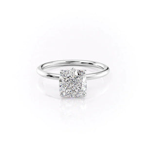 The Luna Set With A 1.5 Carat Cushion Lab Diamond