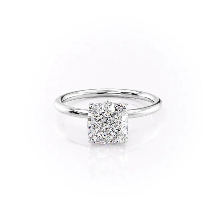 The Luna Set With A 1.5 Carat Cushion Moissanite