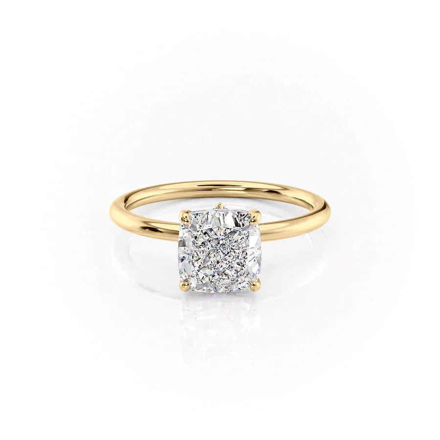 The Luna Set With A 2.5 Carat Cushion Lab Diamond