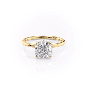 The Luna Set With A 2.5 Carat Cushion Lab Diamond