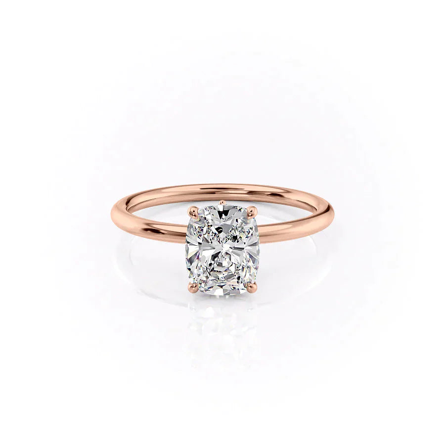 The Luna Set With A 2 Carat Elongated Cushion Lab Diamond