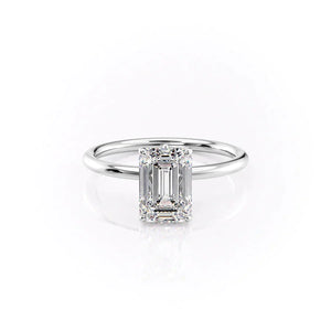 The Luna Set With A 3.5 Carat Emerald Moissanite